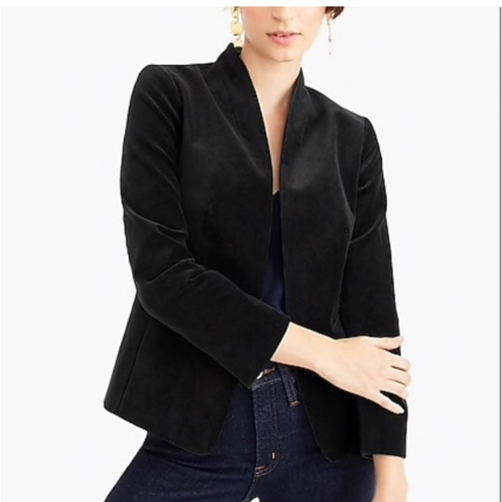 J crew 365 Black Velvet Blazer size 4 preppy, office. Holiday